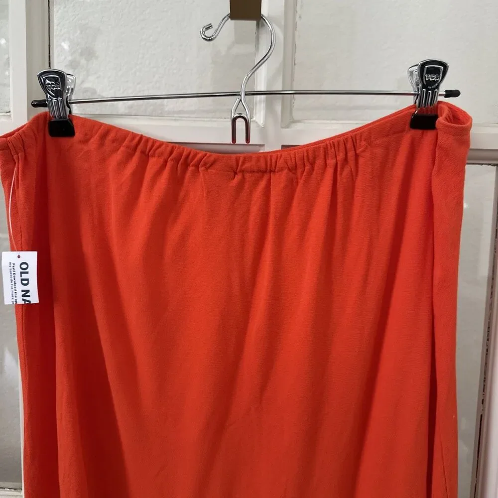 NWT Bright Orange Midi Slip Skirt Old Navy Women's Large - Picture 10 of 11